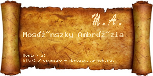 Mosánszky Ambrózia névjegykártya